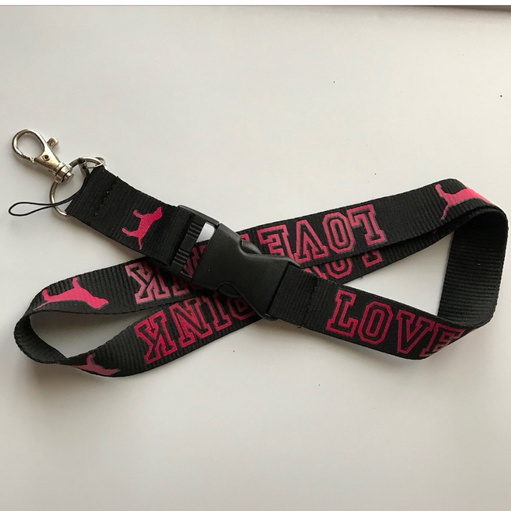 New pink ID card holder lanyard